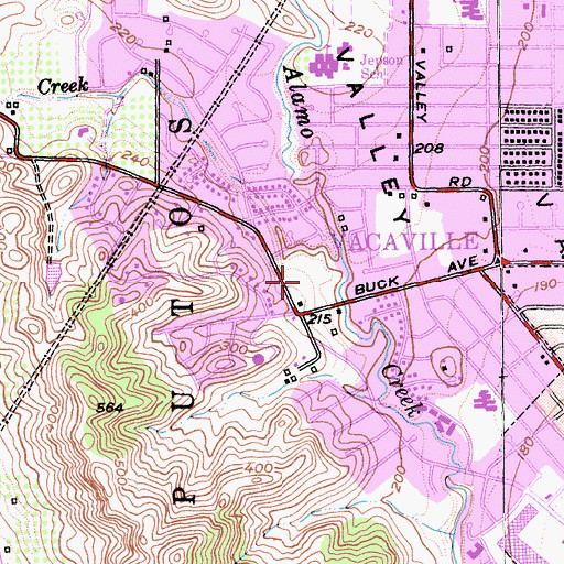 Topographic Map of Alamo Creek Park, CA