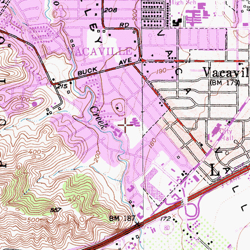 Topographic Map of Alamo Elementary School, CA