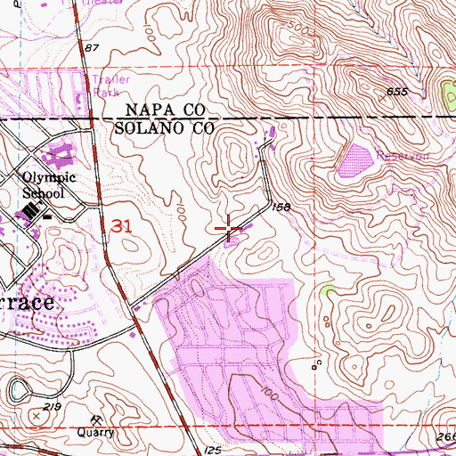 Topographic Map of Borges Ranch Park, CA