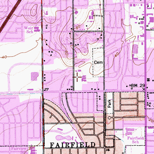 Topographic Map of Bransford Elementary School, CA
