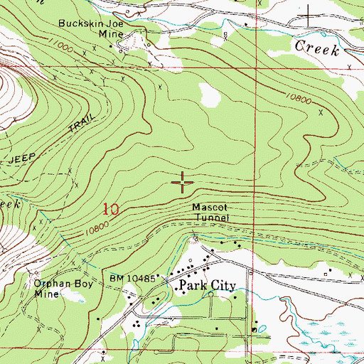 Topographic Map of Mascot Tunnel, CO