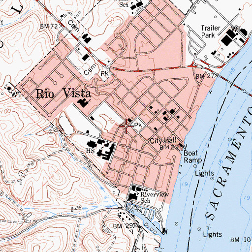 Topographic Map of Bruning Park, CA