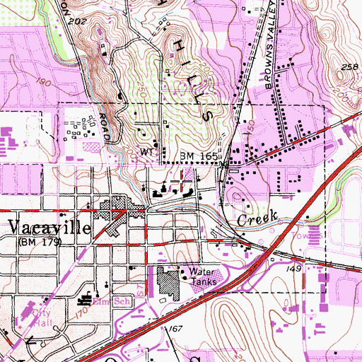 Topographic Map of Calvary Apostolic United Pentecostal Church, CA
