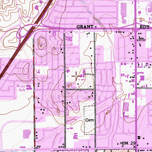 Topographic Map of Charles L Sullivan Middle School, CA
