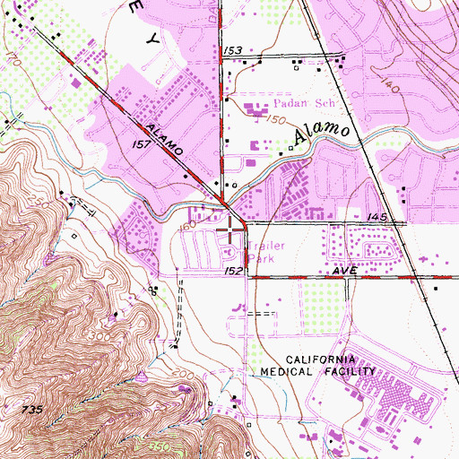 Topographic Map of Church of Christ, CA