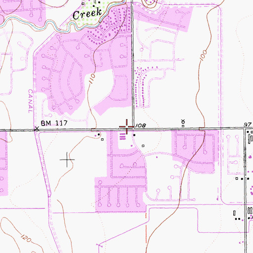 Topographic Map of Creekside Shopping Center, CA