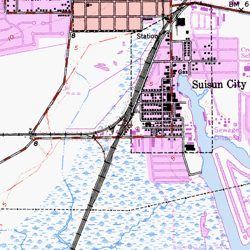 Topographic Map of Crystal Swim Center, CA