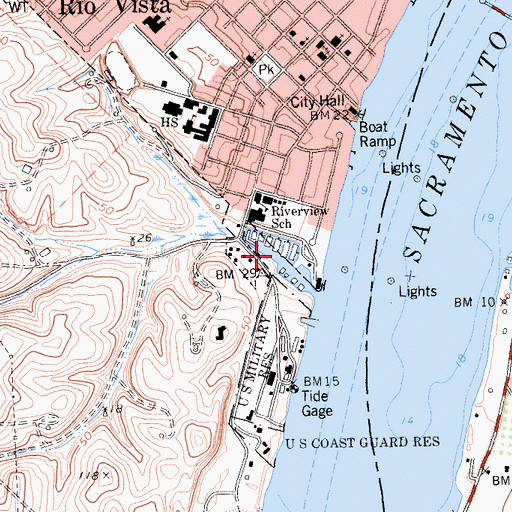 Topographic Map of Delta Marina, CA