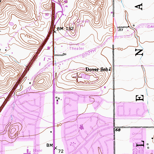 Topographic Map of Dickson Hill Water Treatment Plant, CA
