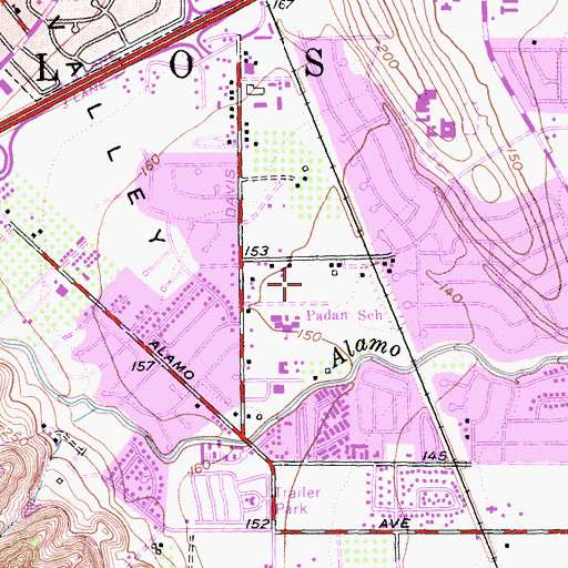 Topographic Map of Dos Calles Padan Park, CA