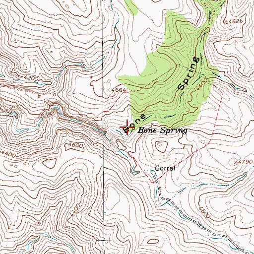 Topographic Map of Bone Spring, AZ
