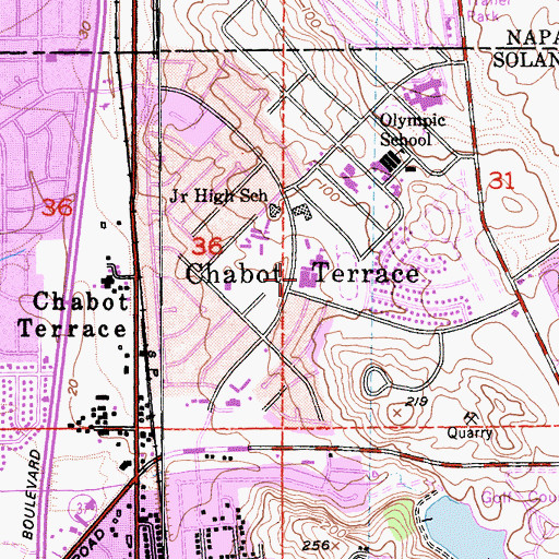 Topographic Map of Elsa Widenmann Elementary School, CA