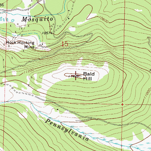 Topographic Map of Bald Hill, CO