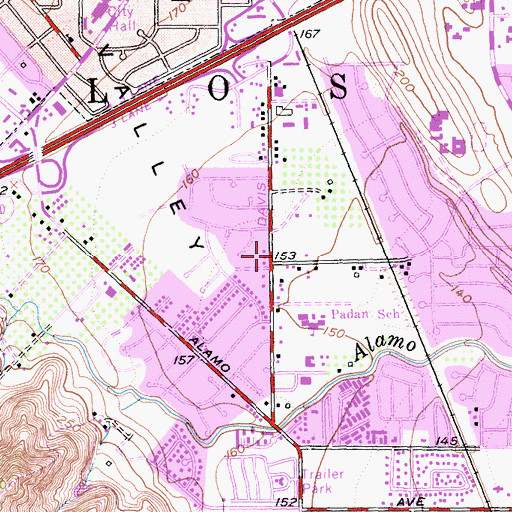 Topographic Map of First Baptist Church of Vacaville, CA