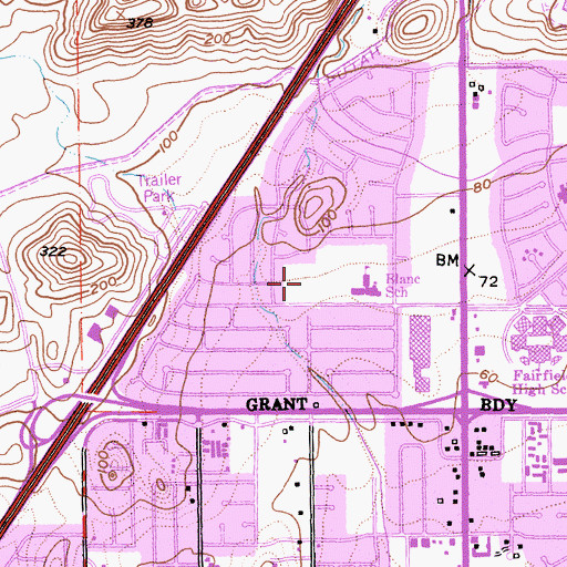Topographic Map of Hillview Park, CA