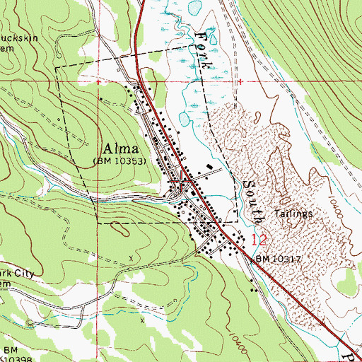 Topographic Map of Alma, CO