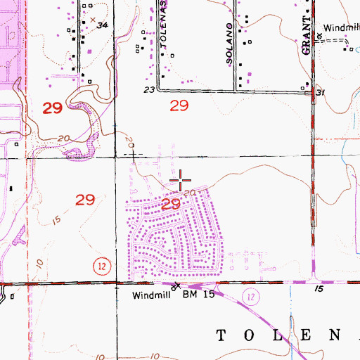 Topographic Map of Quail Glen Park, CA