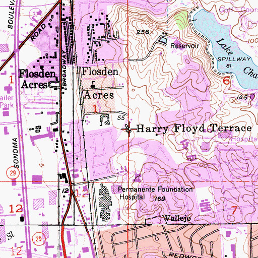Topographic Map of Richardson Park, CA