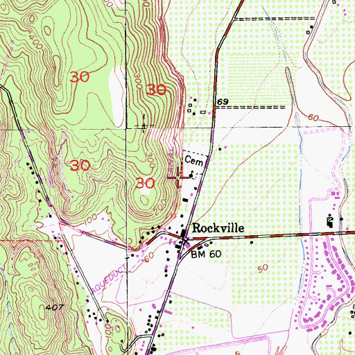 Topographic Map of Rockville Stone Chapel, CA