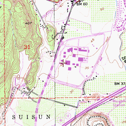 Topographic Map of Solano Community College, CA