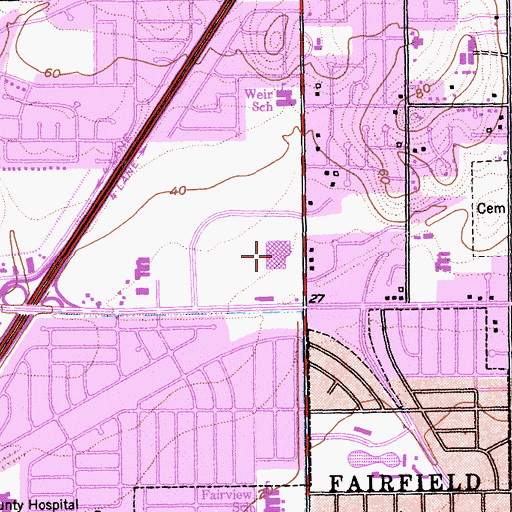Topographic Map of Solano Mall Shopping Center, CA