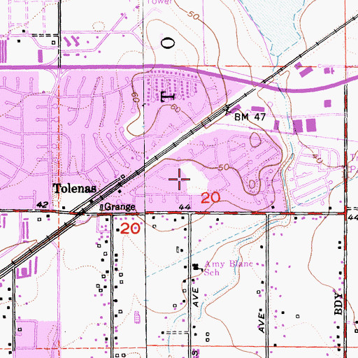 Topographic Map of Tolenas Park, CA