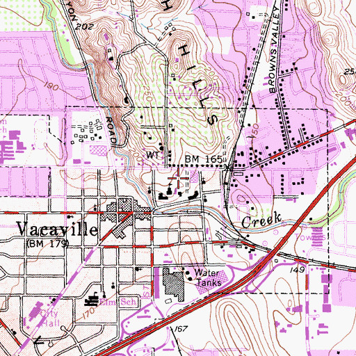 Topographic Map of Ulatis Elementary School, CA