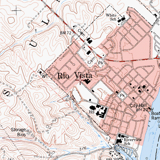 Topographic Map of Union Baptist Church, CA