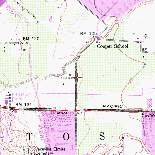 Topographic Map of VacaValley Hospital, CA