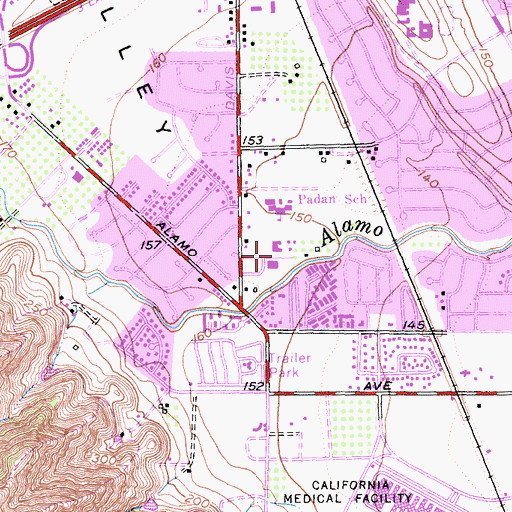 Topographic Map of Vacaville Christian Schools, CA