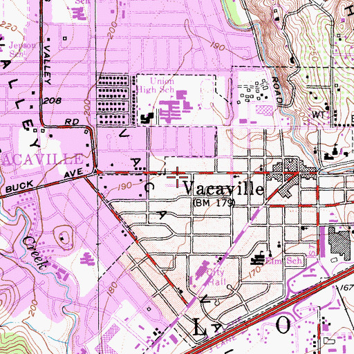 Topographic Map of Vacaville Museum, CA