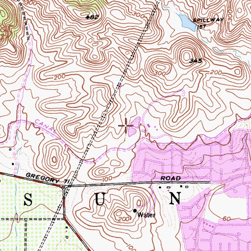 Topographic Map of Waterman Water Treatment Plant, CA