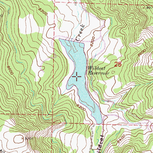 Topographic Map of Wildcat Reservoir, CO
