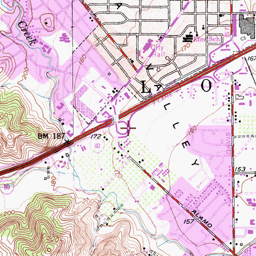 Topographic Map of Willows Park, CA