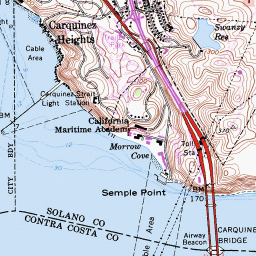 Topographic Map of California Maritime Academy Library, CA