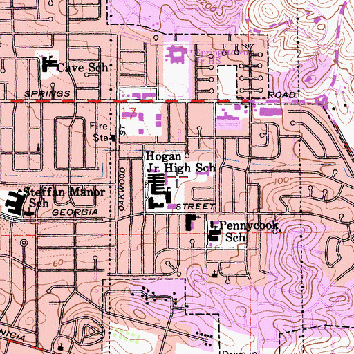 Topographic Map of Castlewood Park, CA