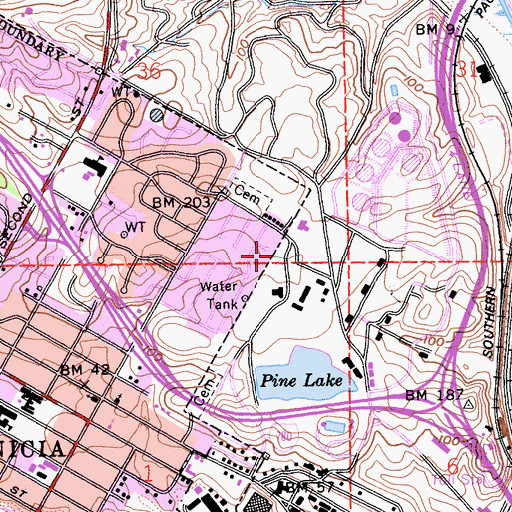 Topographic Map of Francesca Terrace Park, CA