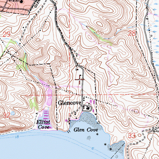 Topographic Map of Glen Cove Elementary School, CA