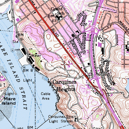 Topographic Map of Grace Patterson Elementary School, CA