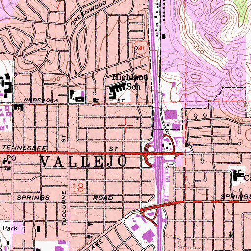 Topographic Map of Grant Mahoney Park, CA