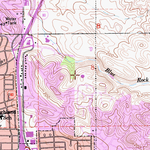 Topographic Map of Hanns Park, CA