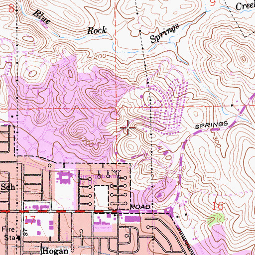 Topographic Map of Hilltop Christian School, CA