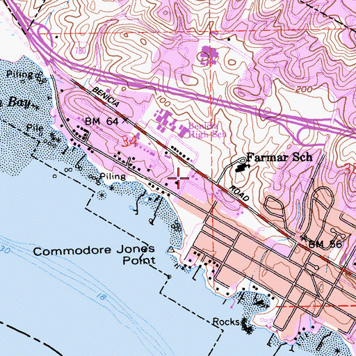 Topographic Map of King Solomon Missionary Baptist Church, CA