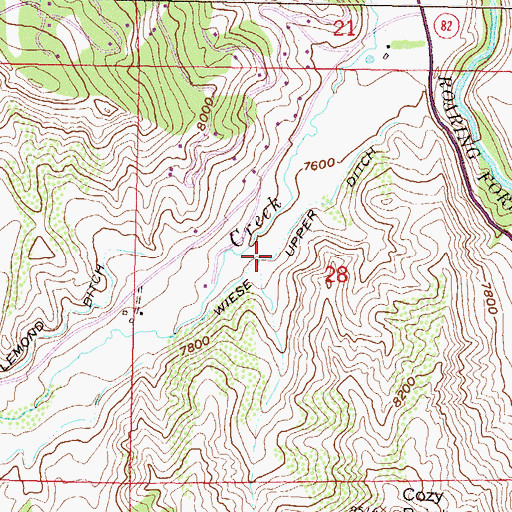 Topographic Map of Wiese Upper Ditch, CO