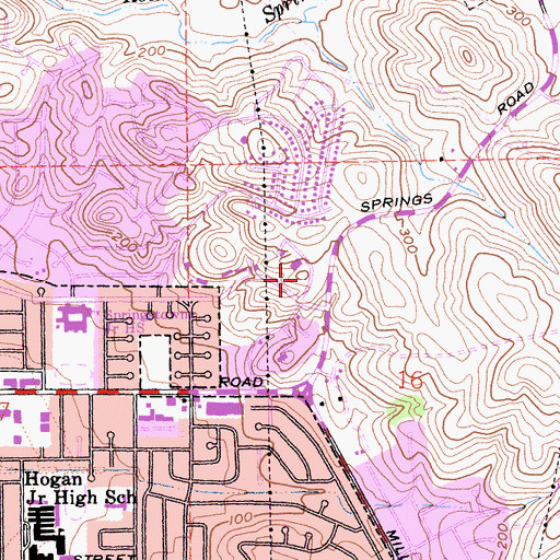 Topographic Map of Saint Catherine of Siena School, CA