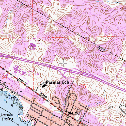 Topographic Map of Southampton Shopping Center, CA