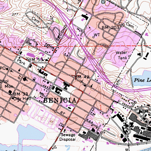 Topographic Map of Church of Christ, CA