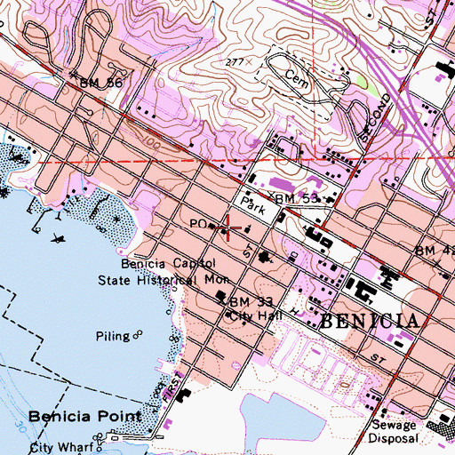 Topographic Map of Community Congregational Church, CA