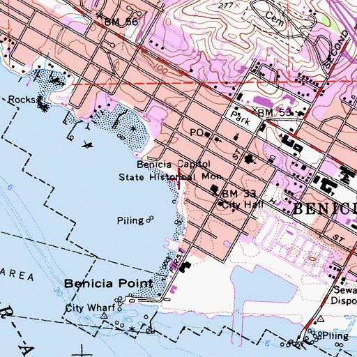 Topographic Map of Fischer-Hanlon House, CA