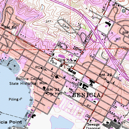 Topographic Map of Jensen Park, CA